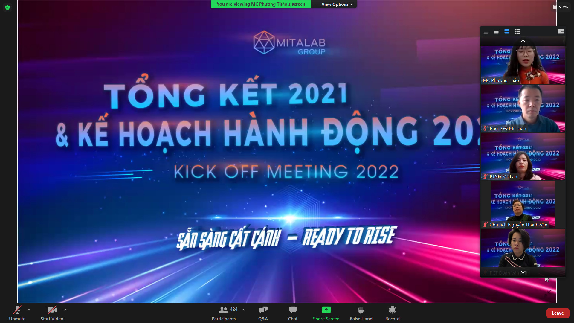 MITALAB TỔ CHỨC LỄ TỔNG KẾT NĂM 2021 VÀ KẾ HOẠCH HÀNH ĐỘNG NĂM 2022