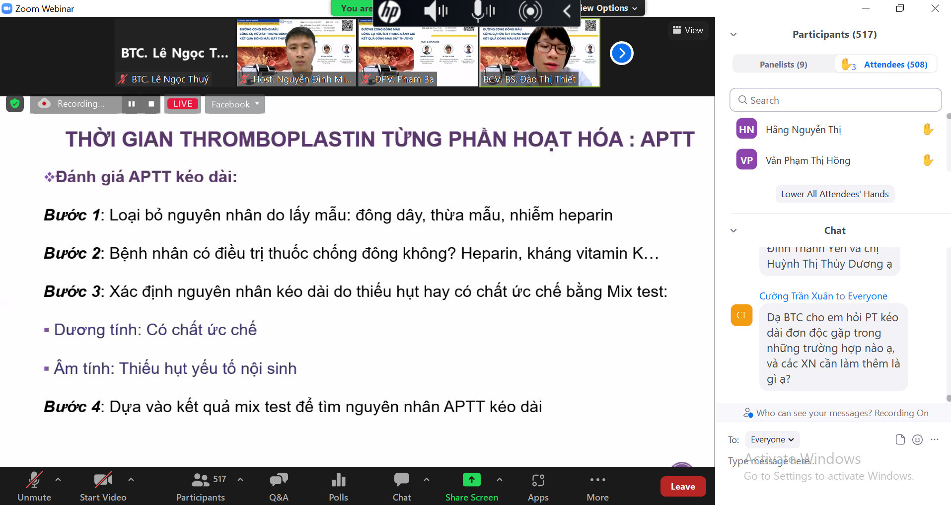 E-SEMINAR: “ĐƯỜNG CONG ĐÔNG MÁU – CÔNG CỤ HỮU ÍCH TRONG ĐÁNH GIÁ KẾT QUẢ ĐÔNG MÁU BẤT THƯỜNG” DIỄN RA THÀNH CÔNG TỐT ĐẸP