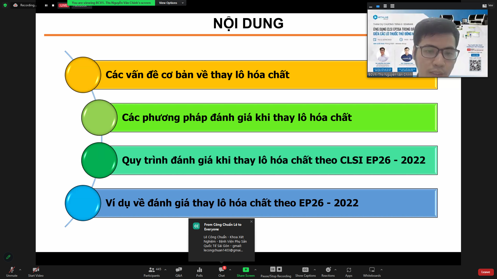 MITALAB TỔ CHỨC THÀNH CÔNG E-SEMINAR “ỨNG DỤNG CLSI EP26A TRONG ĐÁNH GIÁ ĐỘ BIẾN THIÊN GIỮA CÁC LÔ THUỐC THỬ ĐÔNG MÁU”